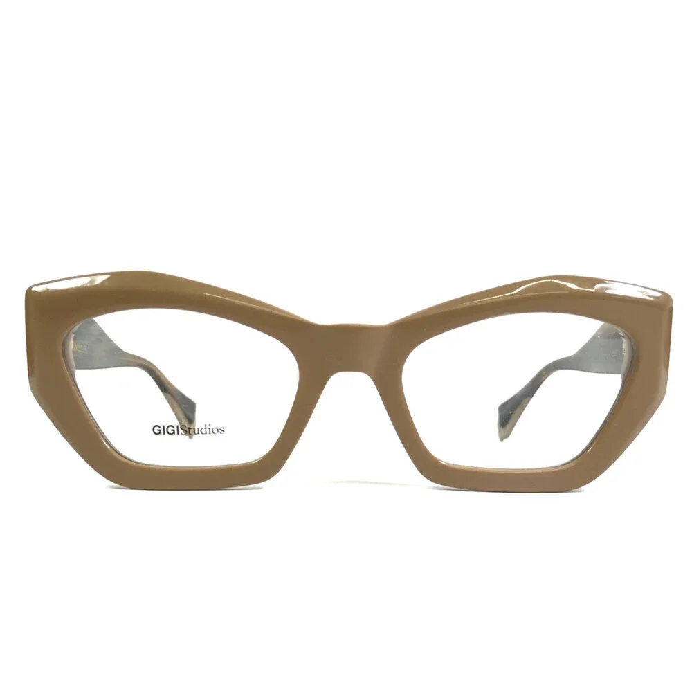 Gigi Studios Eyeglasses Frame KIRA 6727/8 Beige Brown Horn Full Rim 51-20-140